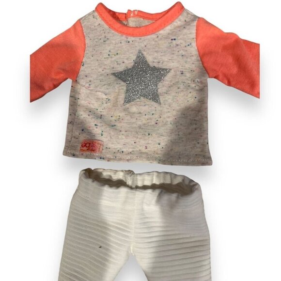 Our Generation Doll Clothes Set Of 2 Identical Outfits With Pants Tops & A Pair - Picture 3 of 7